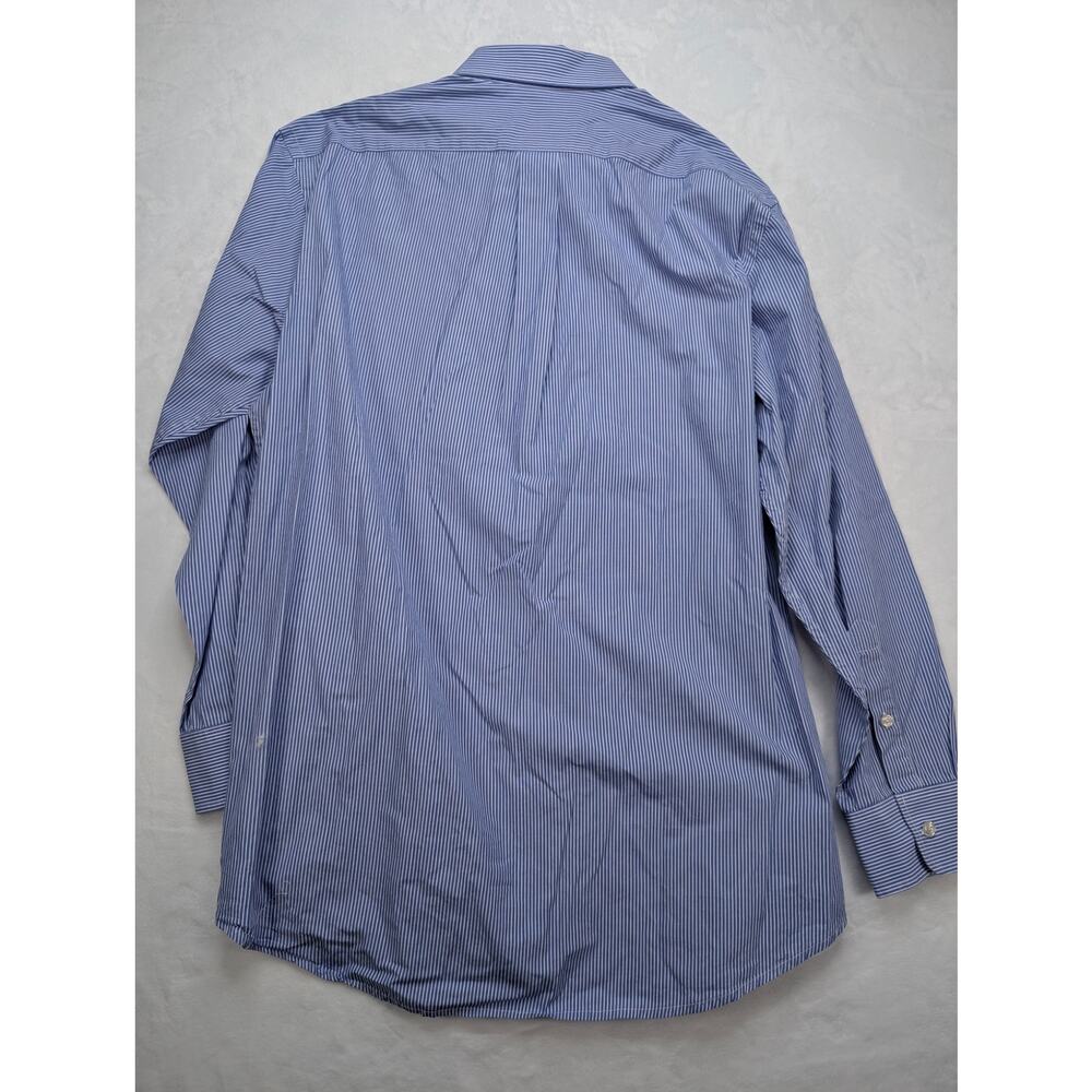 Donald Ross Mens Button Down Shirt Large Stripe Blue White ODCC Golf - Picture 6 of 9